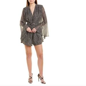 Sabina Musayev NWT Black Ryan Floral Romper